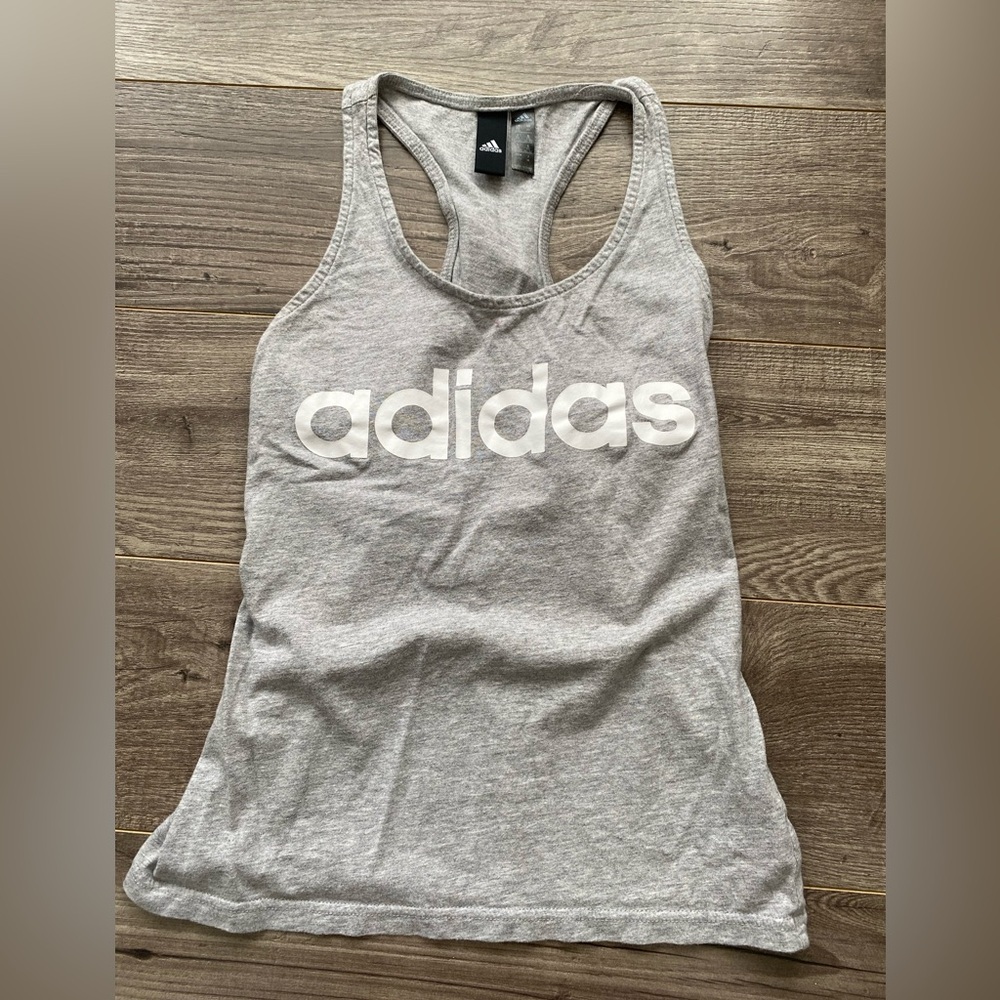 3/$15 Adidas grey Racerback workout tank 100% cotton